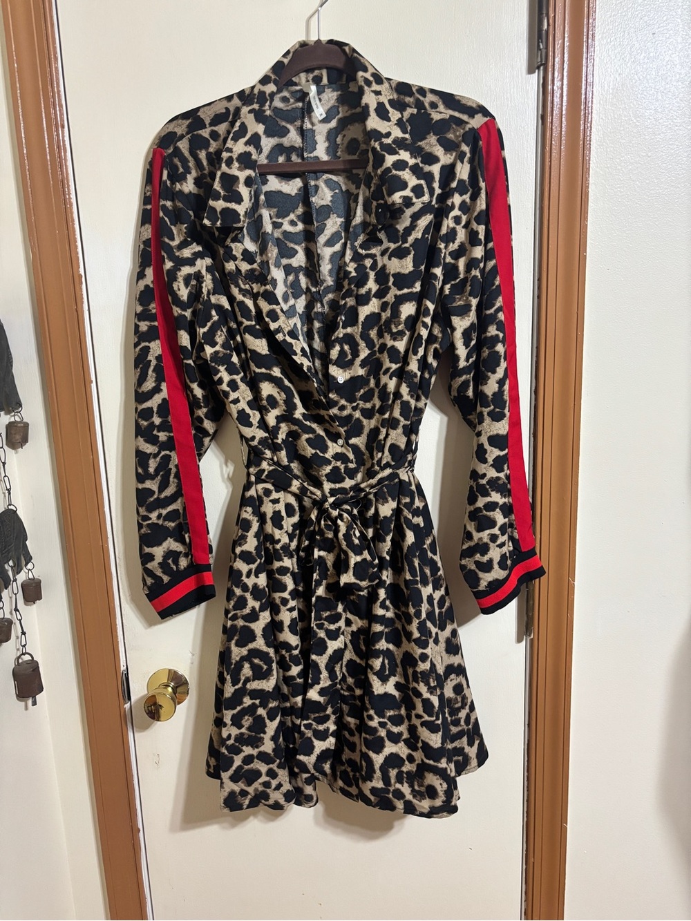 Truth Leopard Print Jacket in Black and Tan with Brown Trim